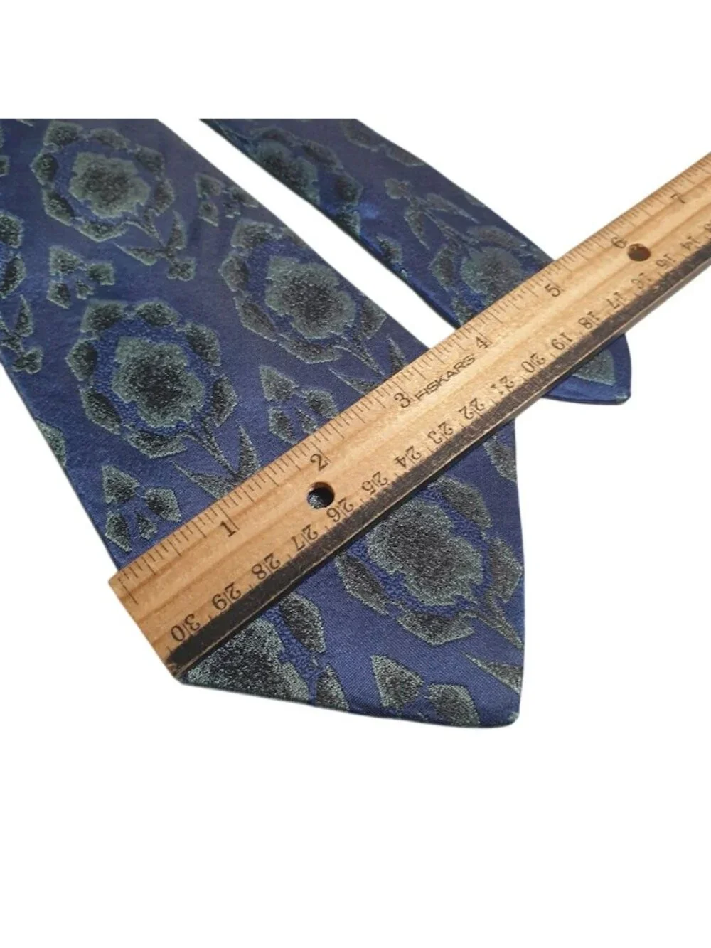 Bill Norris Son Blue Floral Pattern Silk Tie Elegant Men Office Work Accessory
